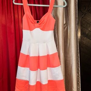 Rue21 Coral and White Striped Dress